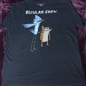 Regular Show Cartoon Network Black Graphic T-Shirt Large